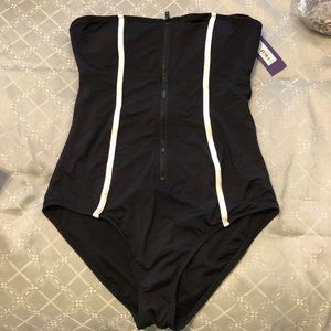 APT 9  Women's Size L 12-14 Black one-piece swimsuit NWT